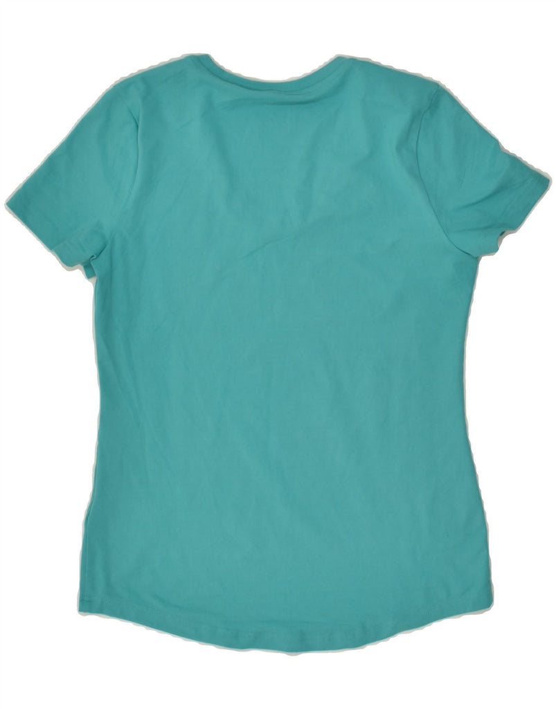 REEBOK Womens T-Shirt Top UK 8/10 Small Turquoise Polyester | Vintage Reebok | Thrift | Second-Hand Reebok | Used Clothing | Messina Hembry 