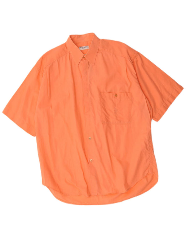 Pal Zileri Mens Short Sleeve Shirt Large Pink