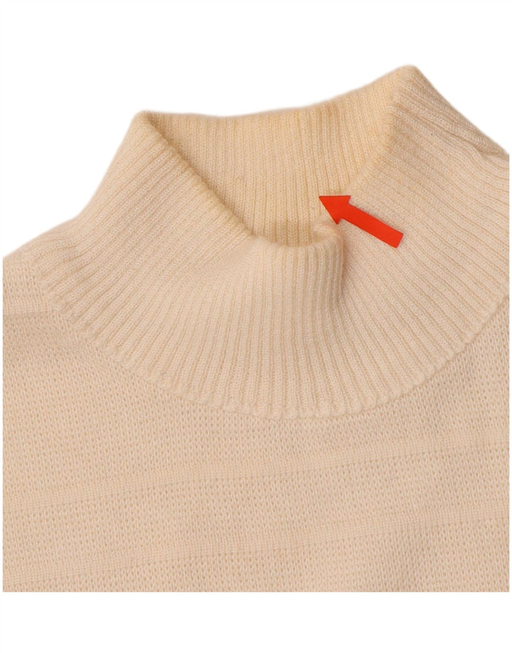 VINTAGE Womens Turtle Neck Jumper Sweater UK 16 Large White