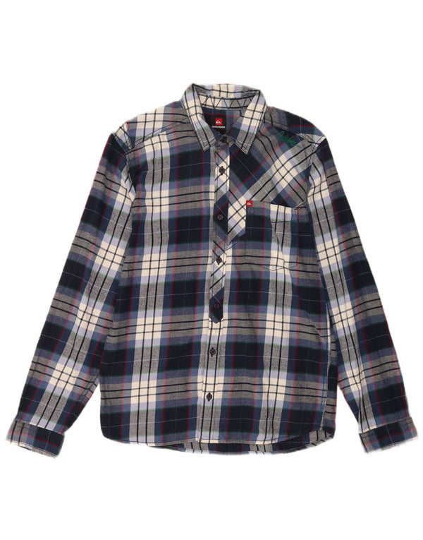 Quiksilver Boys Flannel Shirt 15-16 Years Navy Blue Check