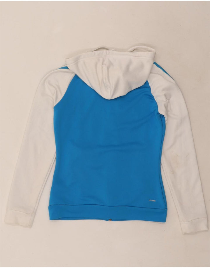 Adidas Womens Climalite Zip Hoodie Sweater UK 8/10 Small Blue Polyester