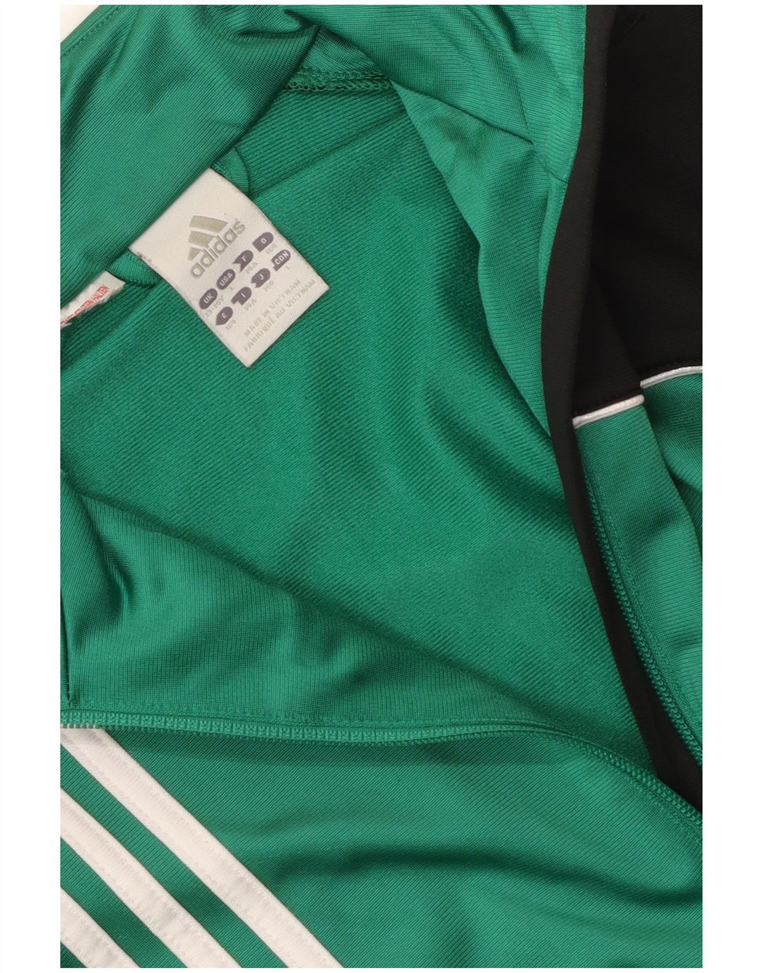Adidas Boys Tracksuit Top Jacket 13-14 Years Green Colourblock