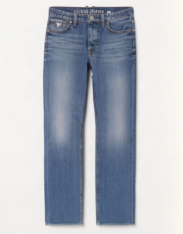 Guess Mens Straight Jeans W30 L33 Blue Cotton