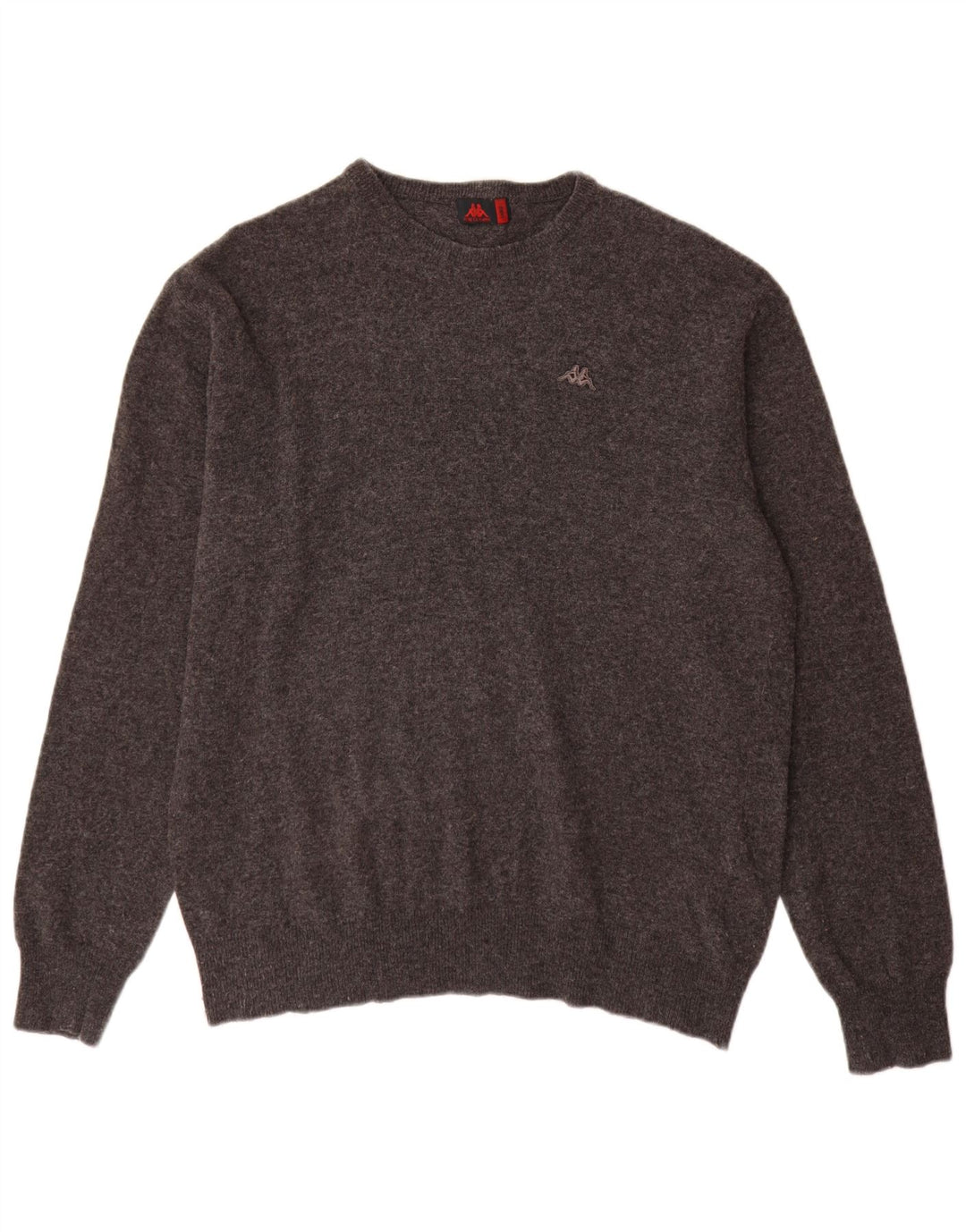Kappa Mens Crew Neck Jumper Sweater Large Grey Wool