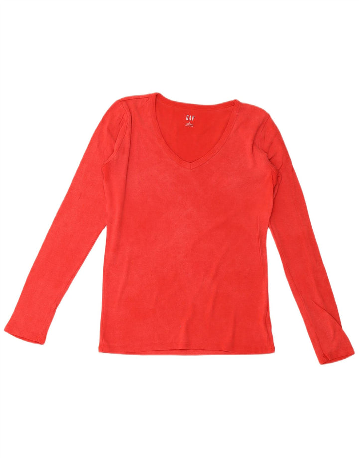 Gap Womens Top Long Sleeve UK 10 Small Red Cotton