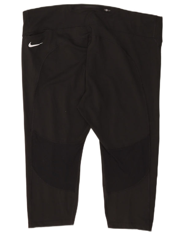 Nike Womens Dri Fit Capri Leggings UK 22 3XL Black Polyester