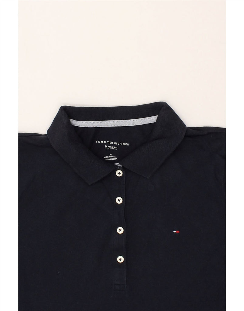 TOMMY HILFIGER Womens Classic Fit Polo Shirt UK 14 Medium Navy Blue Cotton | Vintage Tommy Hilfiger | Thrift | Second-Hand Tommy Hilfiger | Used Clothing | Messina Hembry 