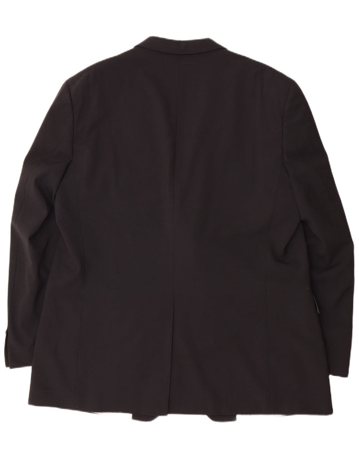 DOUGLAS Mens 2 Button Blazer Jacket UK 46 3XL Black Polyester