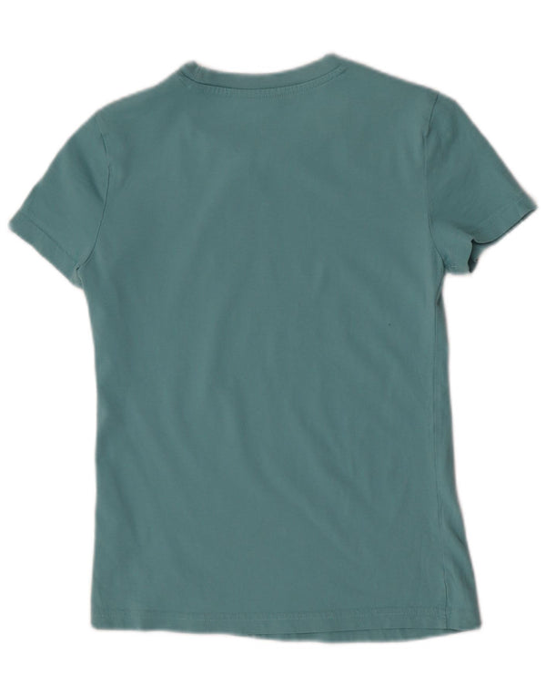 Adidas Womens Graphic T-Shirt Top UK 4/6 XS Turquoise