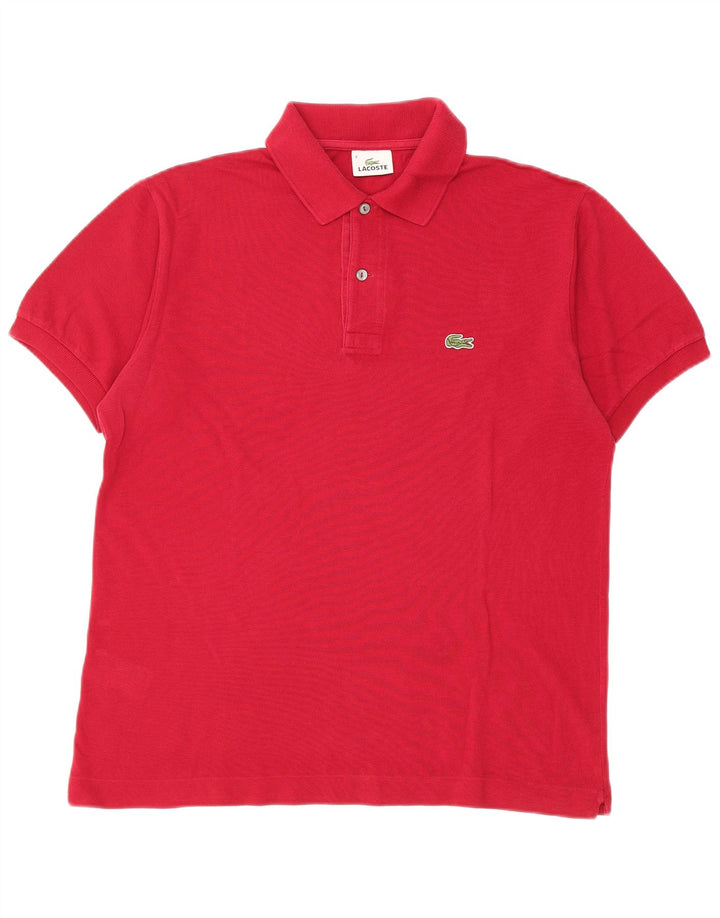 Lacoste Mens Polo Shirt Size 4 Medium Red Cotton