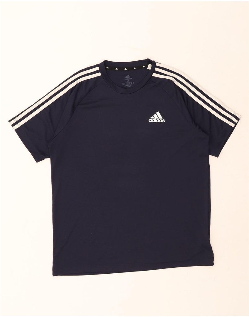 ADIDAS Mens Aeroready T-Shirt Top Medium Navy Blue Polyester Vintage Adidas and Second-Hand Adidas from Messina Hembry 