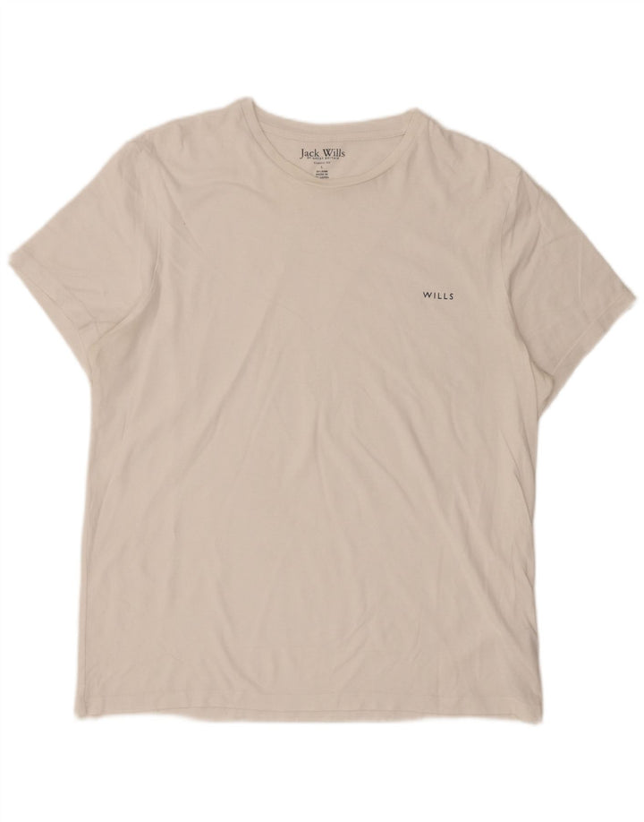 Jack Wills Mens Classic Fit T-Shirt Top Large White Cotton