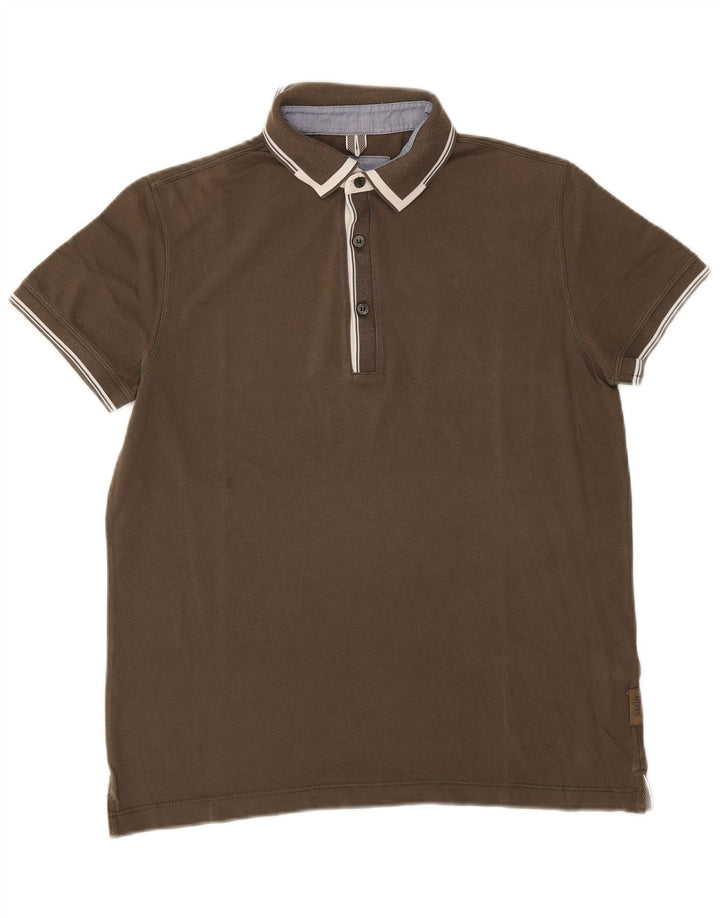 Hugo Boss Mens Regular Fit Polo Shirt Small Khaki Cotton