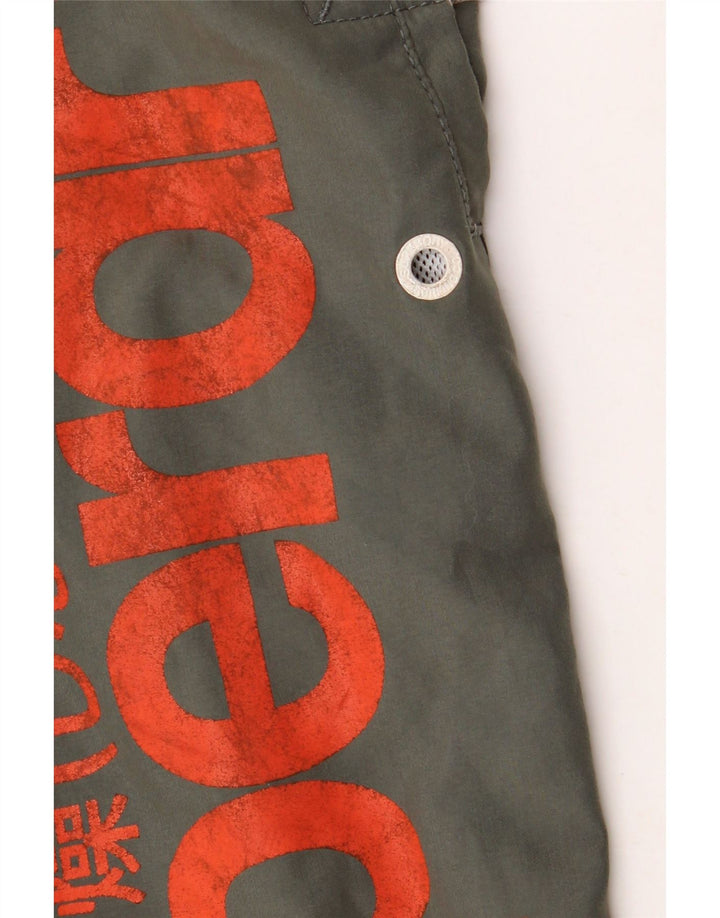 Superdry Mens Graphic Swimming Shorts Medium  Khaki Polyester