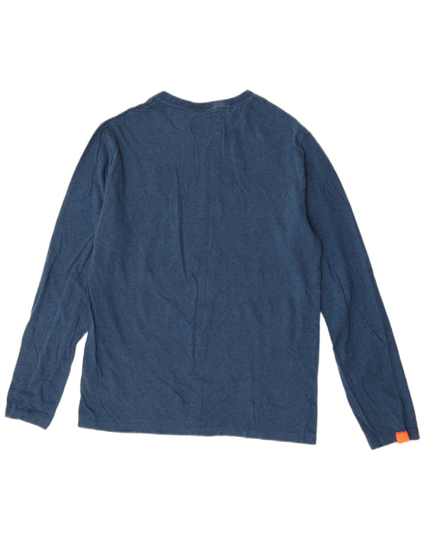 Superdry Mens Top Long Sleeve Medium Navy Blue Cotton