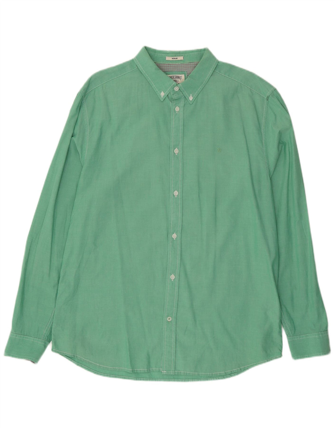Wrangler Mens Regular Fit Shirt XL Green Cotton