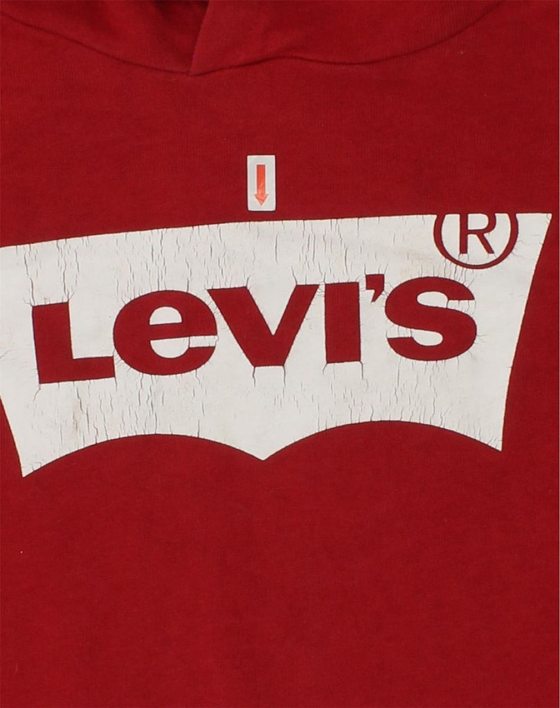 LEVI'S Boys Graphic Hoodie Jumper 11-12 Years Red Cotton | Vintage Levi's | Thrift | Second-Hand Levi's | Used Clothing | Messina Hembry 