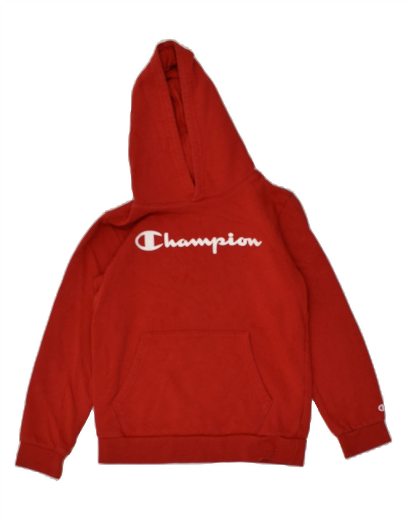 CHAMPION Boys Graphic Hoodie Jumper 11-12 Years Large Red Cotton | Vintage Champion | Thrift | Second-Hand Champion | Used Clothing | Messina Hembry 