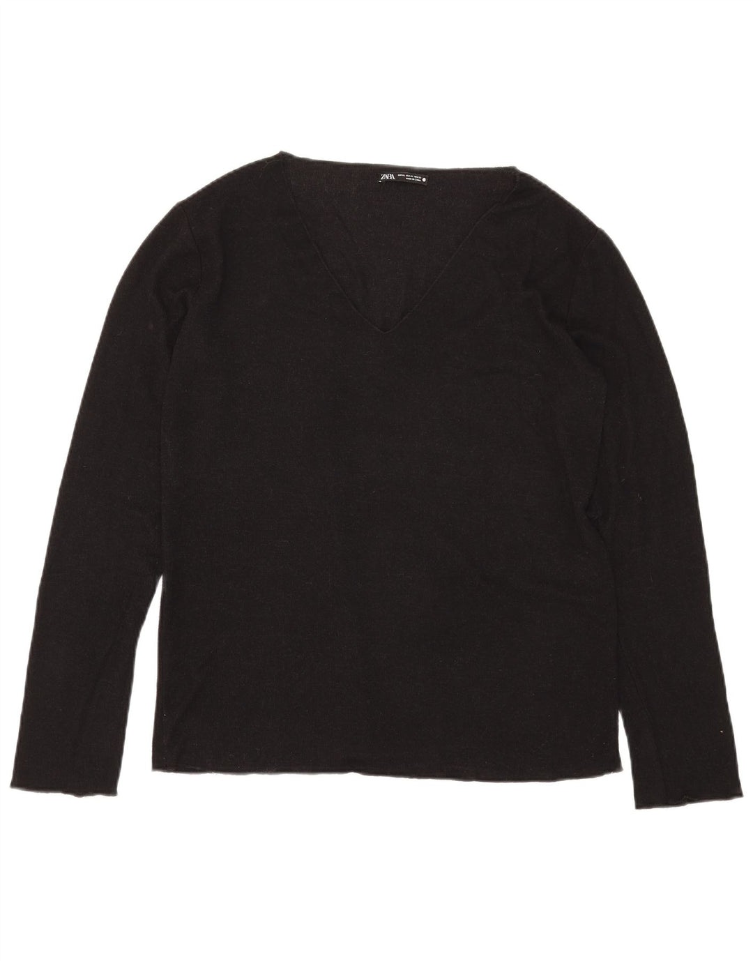 Zara Womens Top Long Sleeve UK 18 XL Black