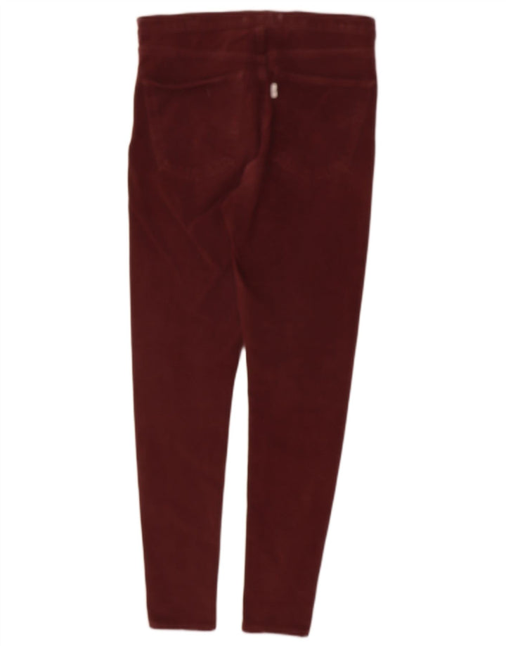 LEVI'S Womens Skinny Chino Trousers Small W28 L28 Burgundy Cotton