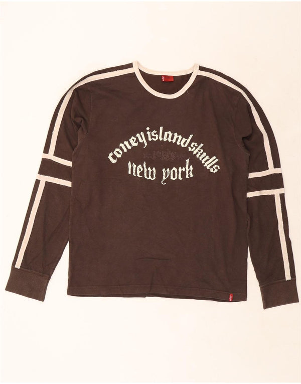 Levi's Mens Graphic Top Long Sleeve XL Brown Colourblock