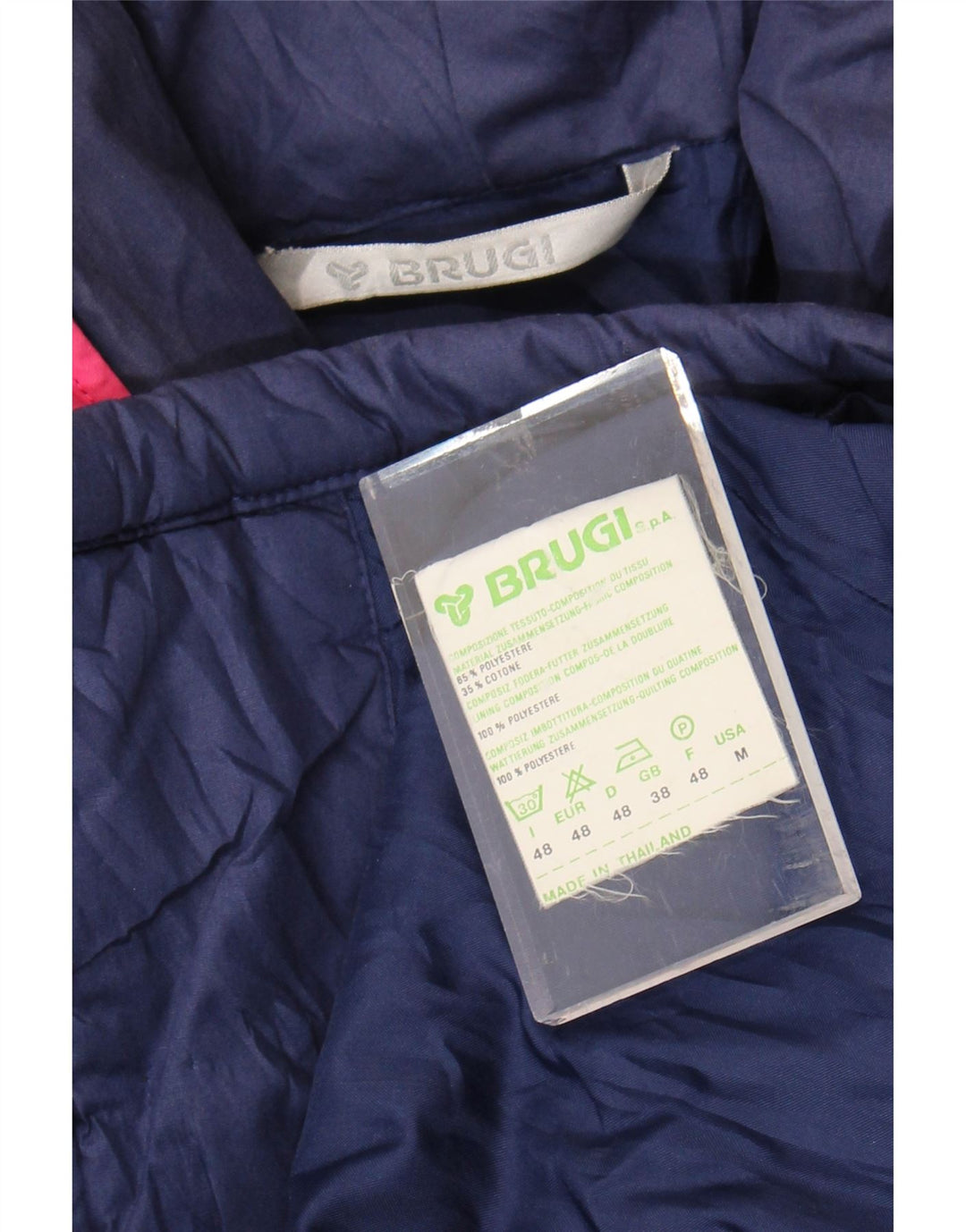 BRUGI Mens Graphic Windbreaker Jacket UK 38 Medium Navy Blue Polyester