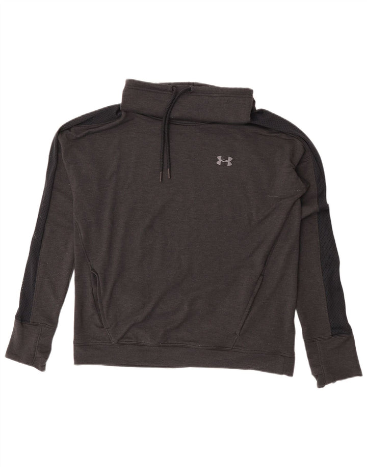 Under Armour Womens Sweatshirt Jumper UK 14 Medium Grey Colourblock