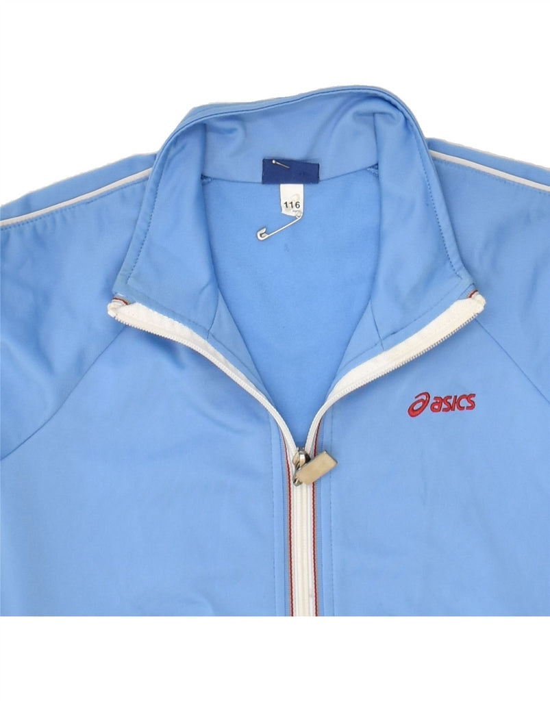 ASICS Boys Tracksuit Top Jacket 5-6 Years Blue Polyester | Vintage Asics | Thrift | Second-Hand Asics | Used Clothing | Messina Hembry 