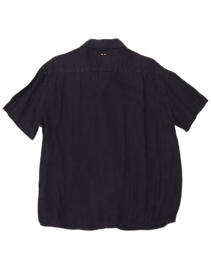 Napapijri Mens Short Sleeve Regular Fit Shirt Medium Navy Blue