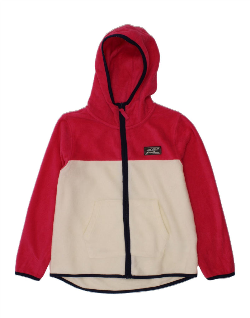 EDDIE BAUER Girls Fleece Jacket 10-11 Years Medium  Pink Colourblock Vintage Eddie Bauer and Second-Hand Eddie Bauer from Messina Hembry 