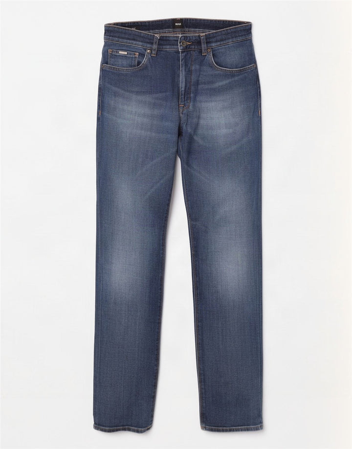 Hugo Boss Mens Straight Jeans W30 L32 Blue Cotton