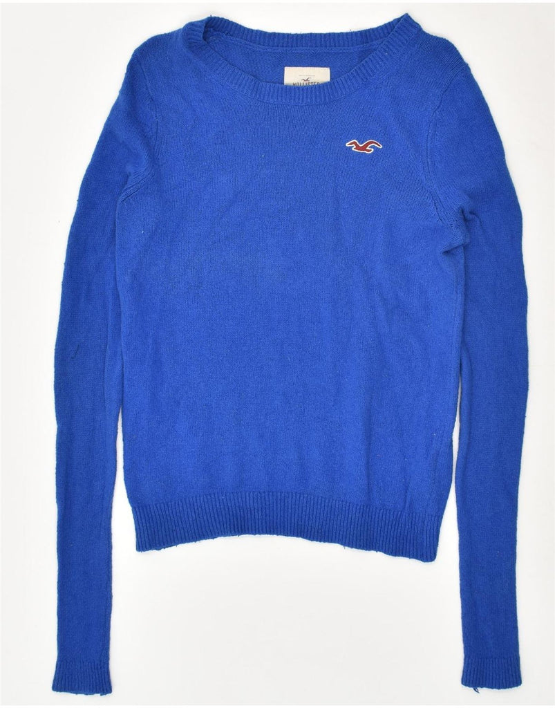 HOLLISTER Womens Crew Neck Jumper Sweater UK 10 Small Blue Cotton | Vintage Hollister | Thrift | Second-Hand Hollister | Used Clothing | Messina Hembry 