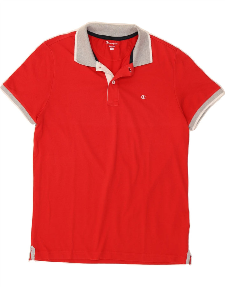 CHAMPION Mens Heritage Fit Polo Shirt Large Red Cotton Vintage Champion and Second-Hand Champion from Messina Hembry 