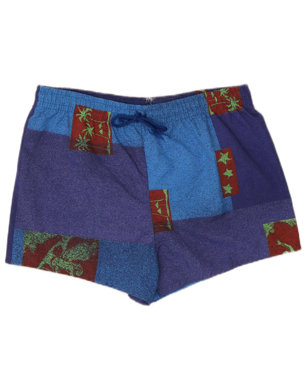 Vintage Mens Graphic Swimming Shorts Medium Multicoloured Colourblock