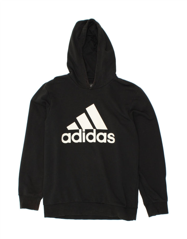ADIDAS Mens Climalite Graphic Hoodie Jumper Medium Black Cotton Vintage Adidas and Second-Hand Adidas from Messina Hembry 
