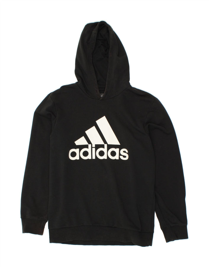 ADIDAS Mens Climalite Graphic Hoodie Jumper Medium Black Cotton Vintage Adidas and Second-Hand Adidas from Messina Hembry 