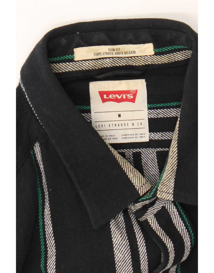 Levi's Mens Slim Fit Flannel Shirt Medium Navy Blue Check