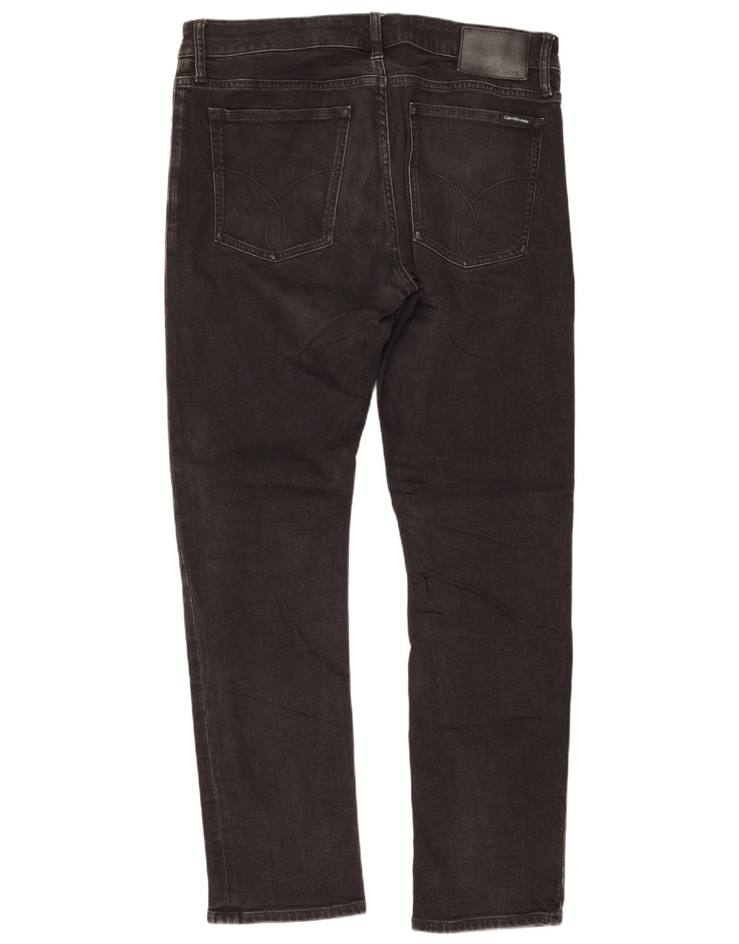 Calvin Klein Mens Straight Jeans W34 L30 Black Cotton