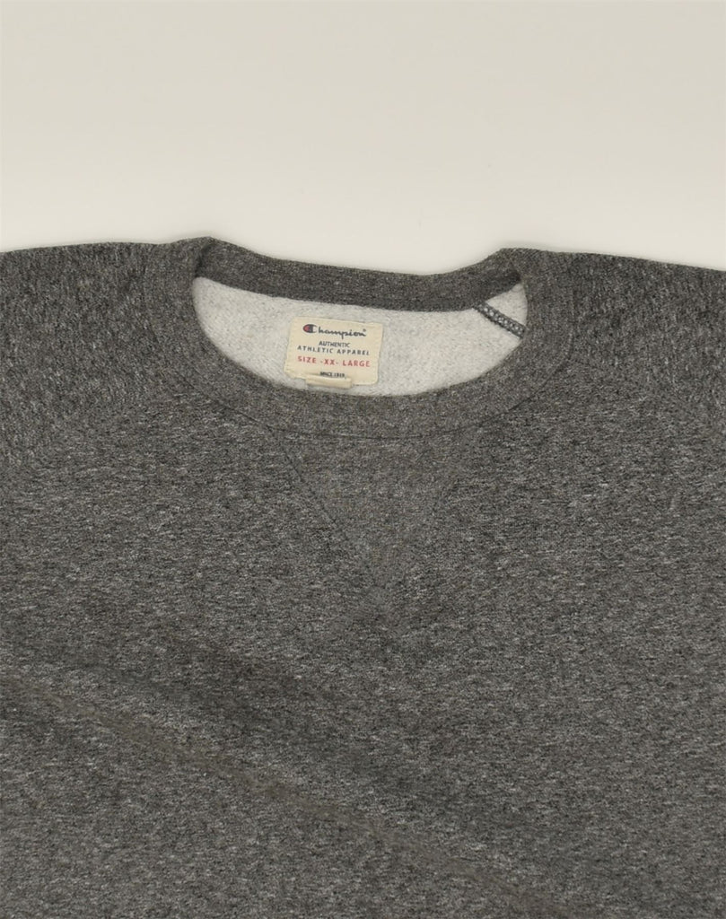 CHAMPION Mens Sweatshirt Jumper 2XL Grey Cotton | Vintage Champion | Thrift | Second-Hand Champion | Used Clothing | Messina Hembry 