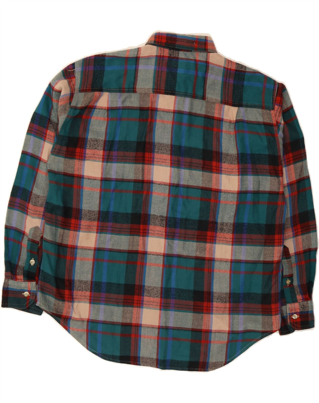 BALLOON Mens Flannel Shirt Small Multicoloured Check Cotton Vintage Balloon and Second-Hand Balloon from Messina Hembry 