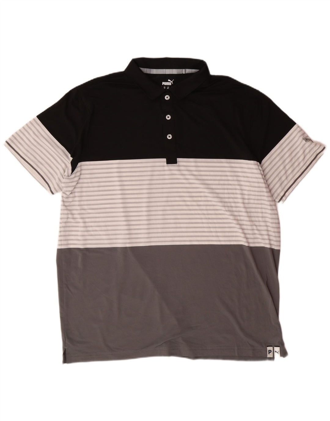 PUMA Mens Polo Shirt 2XL Grey Colourblock
