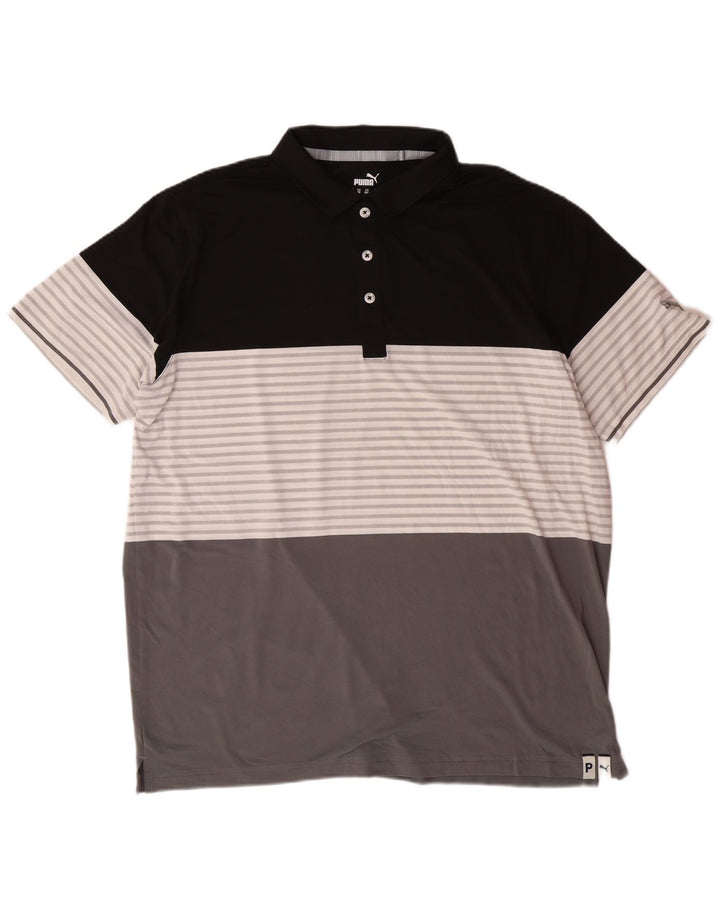 PUMA Mens Polo Shirt 2XL Grey Colourblock