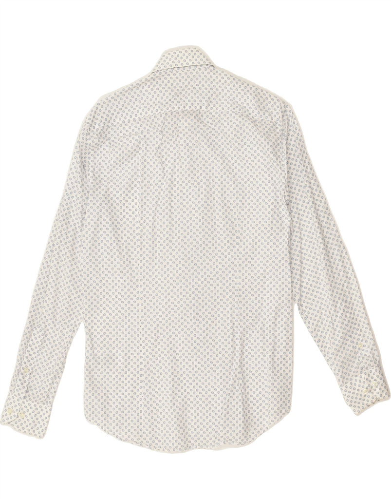 TOMMY HILFIGER Mens Slim Fit Shirt Size 15 38 Medium White Spotted Cotton | Vintage Tommy Hilfiger | Thrift | Second-Hand Tommy Hilfiger | Used Clothing | Messina Hembry 