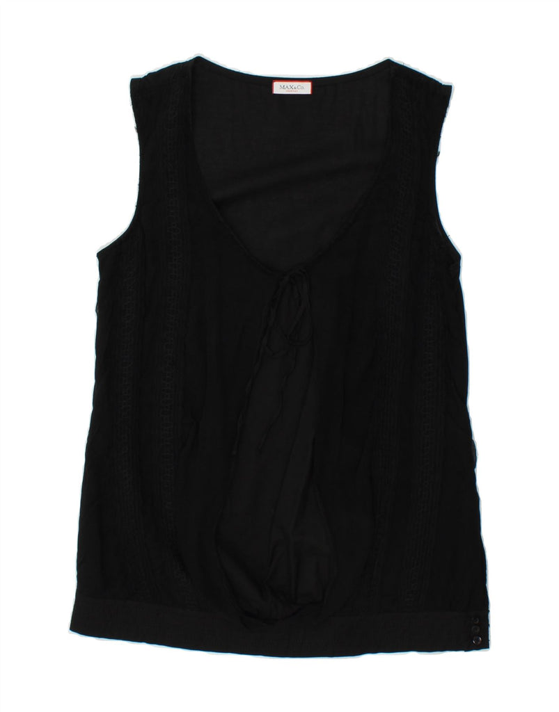 MAX & CO. Womens Sleeveless Blouse Top UK 10 Small Black Vintage Max & Co. and Second-Hand Max & Co. from Messina Hembry 