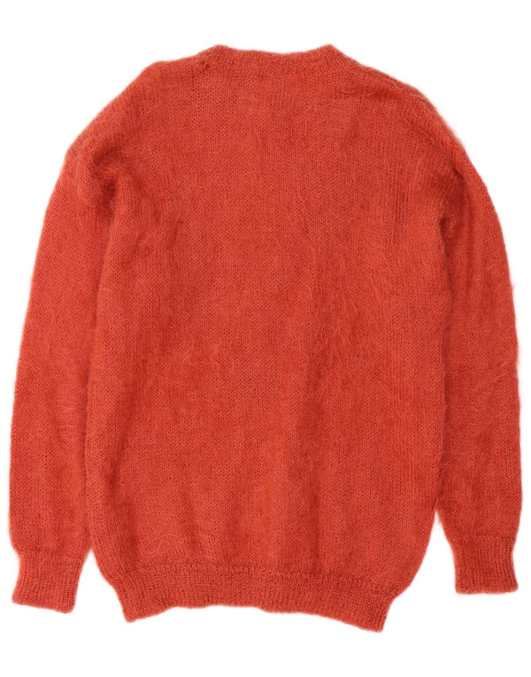 Niki Line Womens Boat Neck Jumper Sweater UK 16 Large Orange Floral Mohair