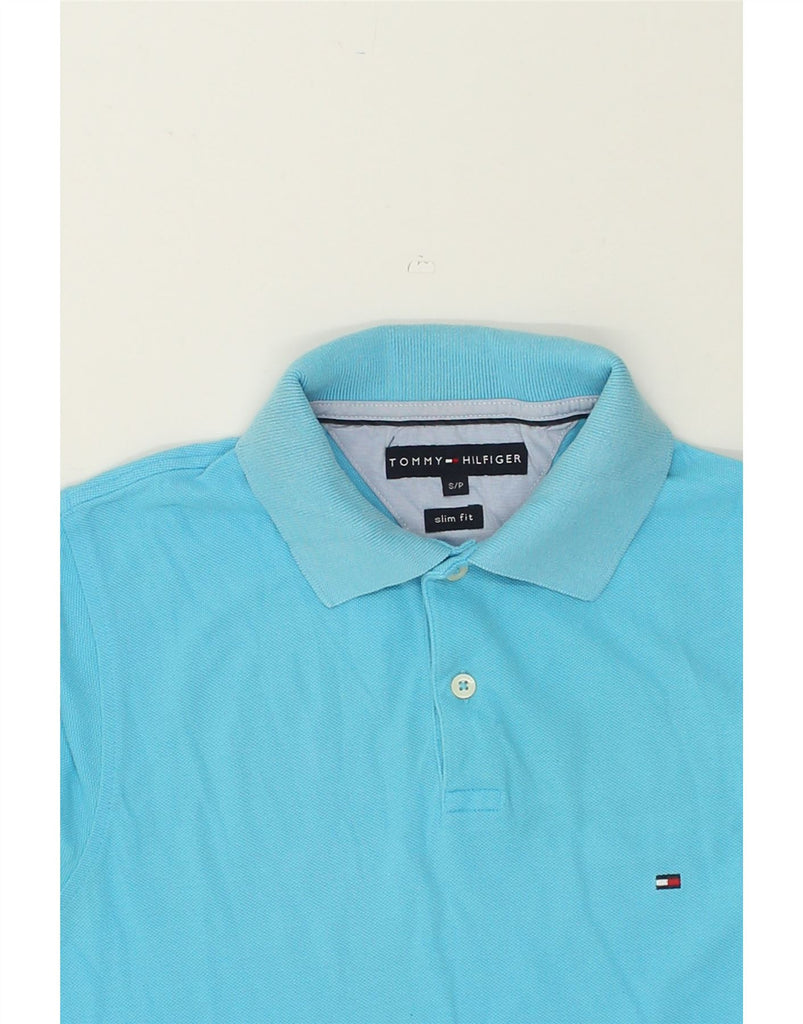 TOMMY HILFIGER Mens Slim Fit Polo Shirt Small Blue Cotton | Vintage Tommy Hilfiger | Thrift | Second-Hand Tommy Hilfiger | Used Clothing | Messina Hembry 