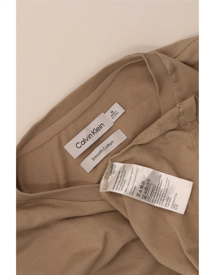 Calvin Klein Mens T-Shirt Top Medium Beige Cotton