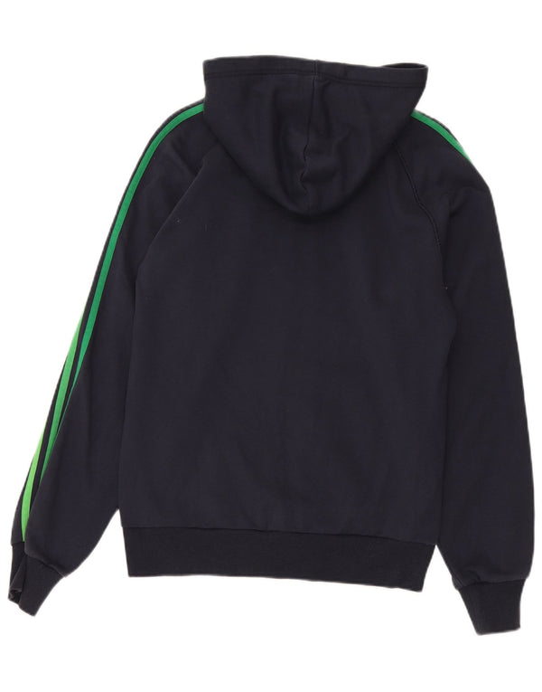 Adidas Mens Zip Hoodie Sweater Small Navy Blue Cotton