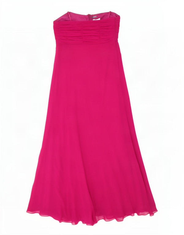 Debut Womens Maxi Strapless Dress UK 12 Medium Burgundy Polyester