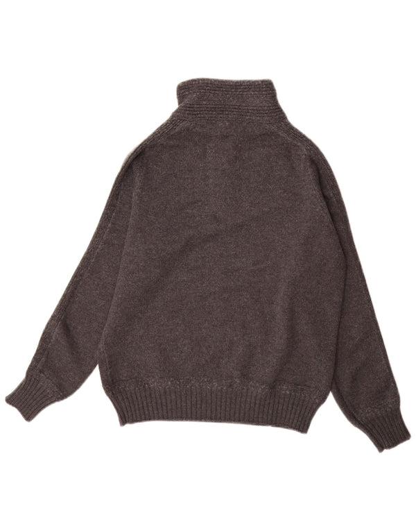 Trussardi Mens Zip Neck Jumper Sweater XL Grey Wool